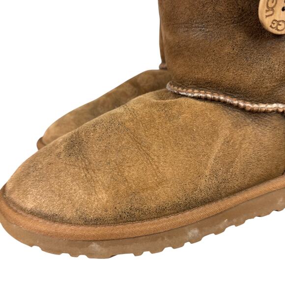 Ugg Bailey Button II Womens Brown Sherpa Wool Lined Winter Boots Sheepskin sz 6 - Picture 8 of 16